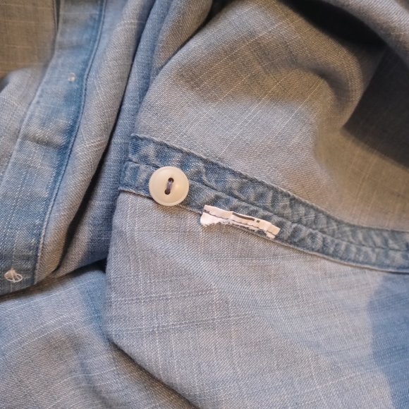 Madewell Women's Blue Button Down Shirt - Picture 13 of 15